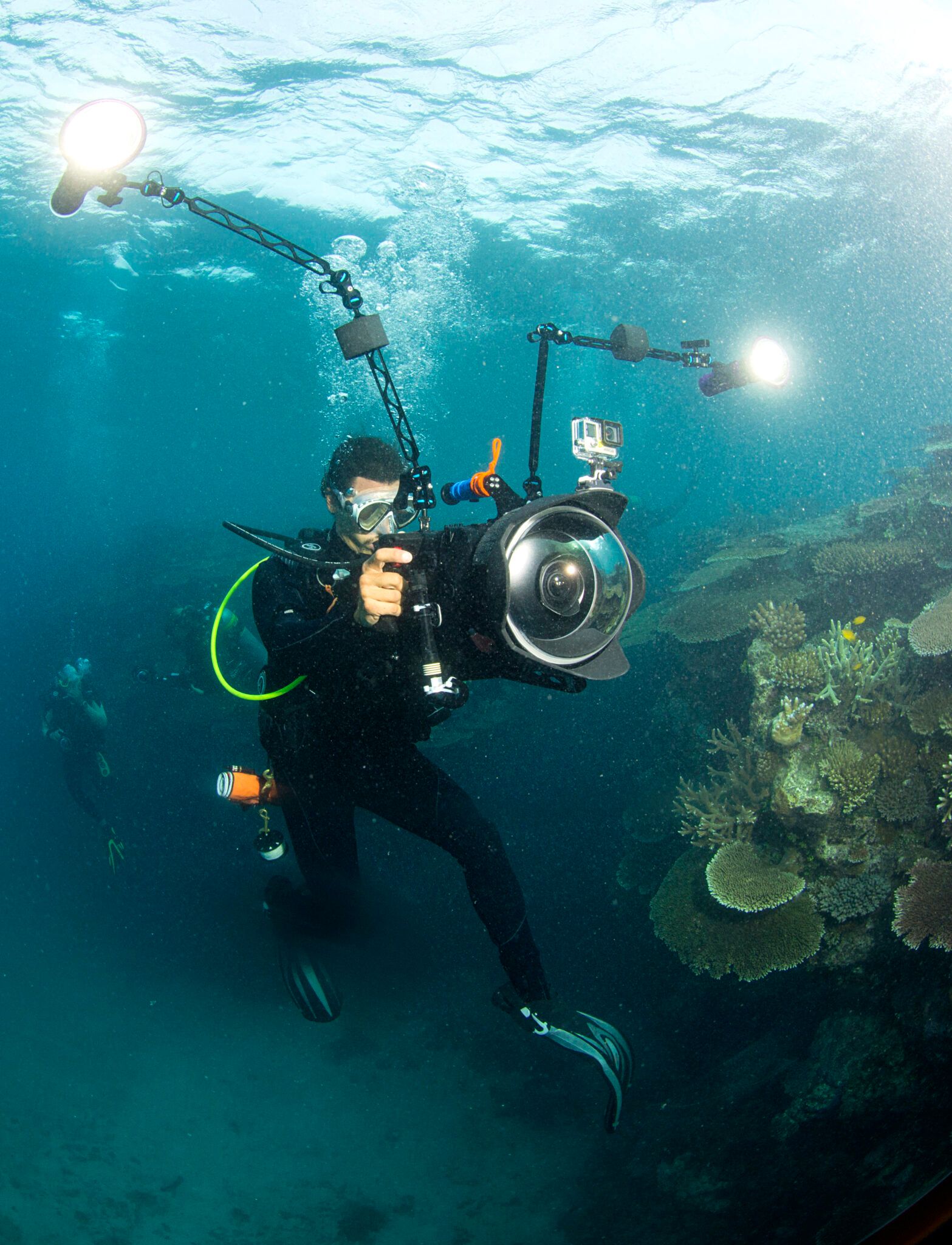 Director Jeff Orlowski filming on the Great Barrier Reef (photo: Richard Vevers)